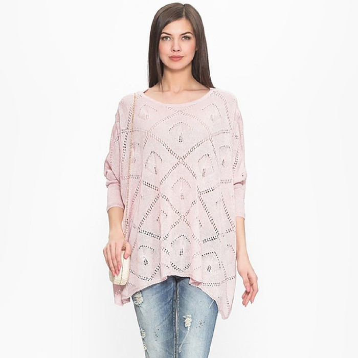 Джемпер женский, цвет розовый, рост 168-170 см, размер 52 (арт. 3369 С+)