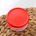 Контейнер круглый Доляна, пищевой, 150 мл, цвет красный - Фото 2