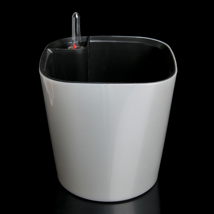 Горшок с автополивом 3 л "Комфорт", цвет белый перламутр