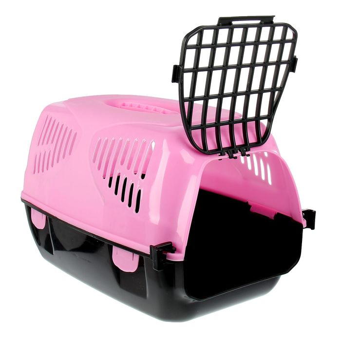 Переноска для животных "Сириус", 33,5х31х50 см, цвет розовый