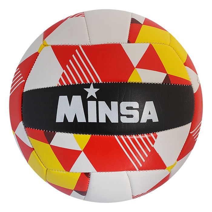 фото Мяч волейбольный minsa v10, 18 панелей, pvc, 2 подслоя, машинная сшивка, размер 5