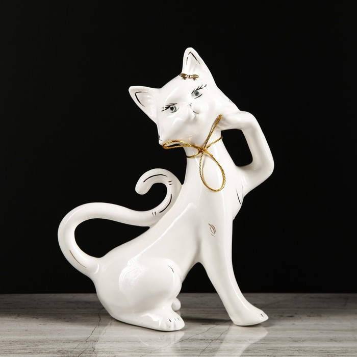 Копилка "Кошка Милена" глазурь, белая