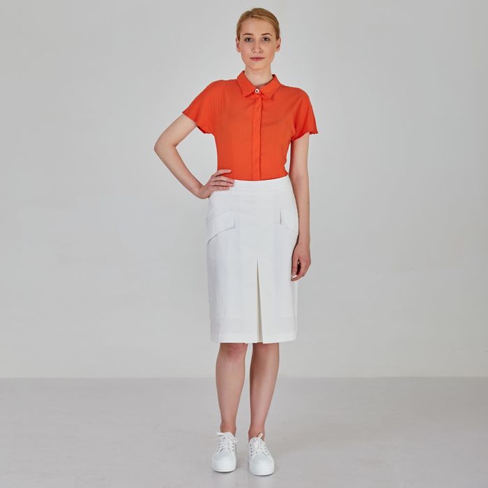 Блуза женская Y1318-0063, цвет морковный, размер 44, рост 170