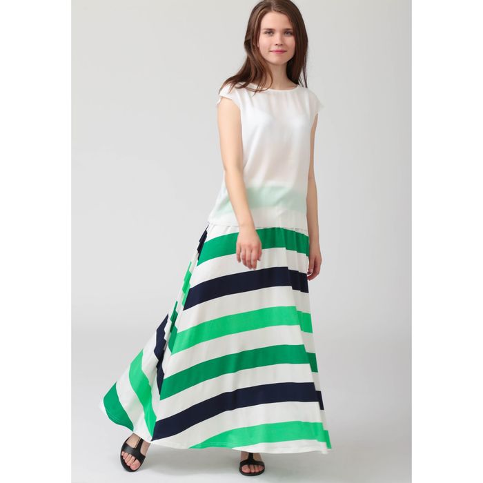 Юбка женская Y0105-0152 new, цвет сине-зеленая полоска, размер 42, рост 170