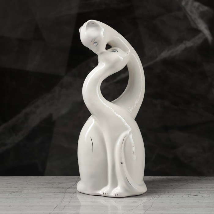 Копилка "Нежные коты" глазурь, белая