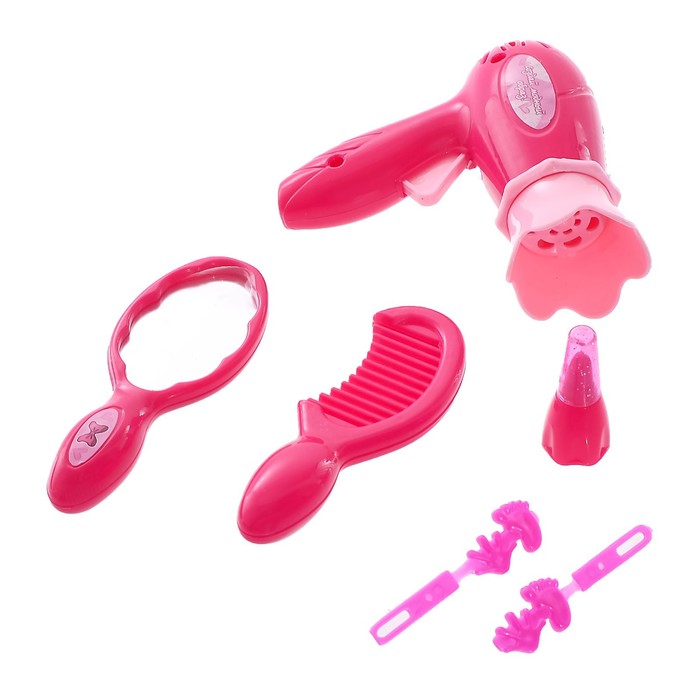 Набор игровой «Парикмахер», 6-8 предметов, БОНУС — книжка-раскраска «Узнаём профессии вместе», фартук, МИКС