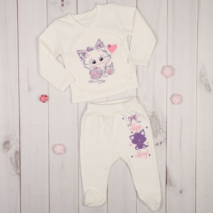 Ползунки "Мрр, мяу", рост 62-68 см, 3-6 мес. (22 размер)
