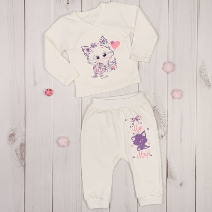 Штанишки "Мрр, мяу", рост 68-74 см, 6-9 мес. (24 размер)