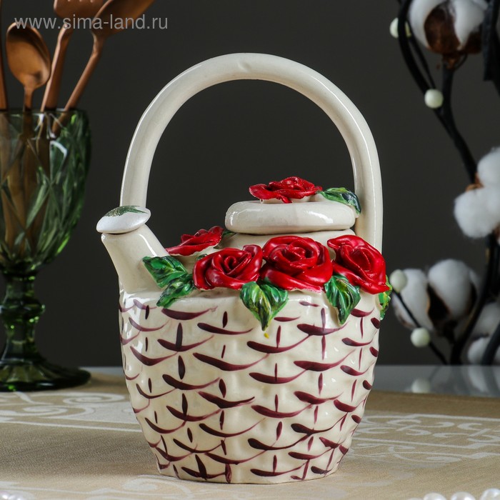 фото Чайник заварочный "роза", 0.6 л керамика ручной работы