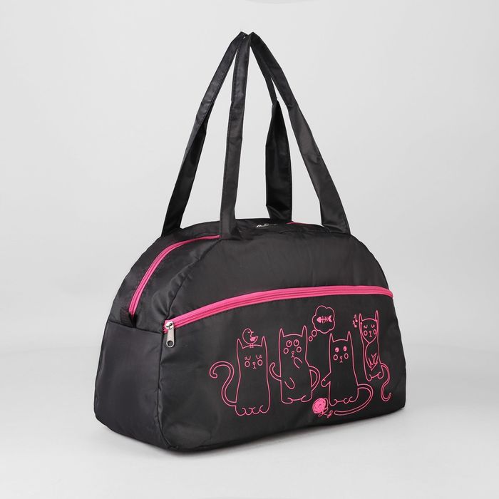 Сумка спортивная на молнии "Кошки", 1 отдел, МИКС