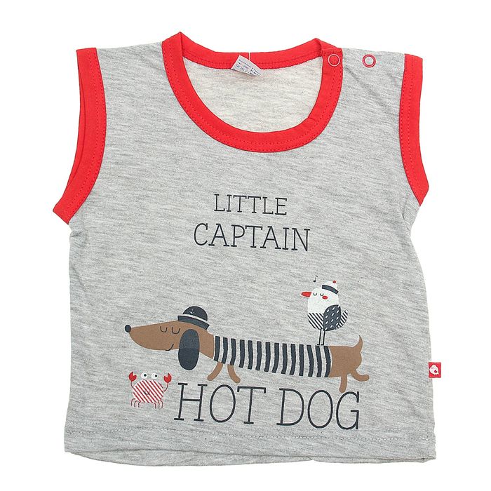 Майка детская, рост 74 см, цвет серый (арт. 15172)