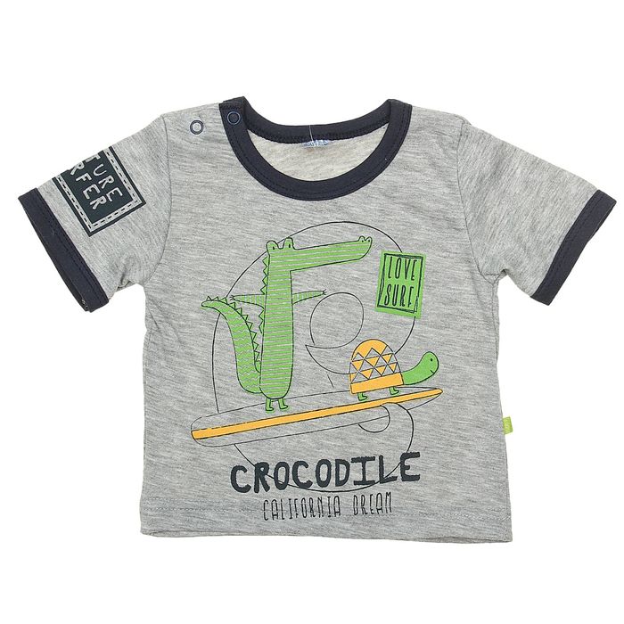 Футболка для мальчика, рост 92 см, цвет серый (арт. 15175)