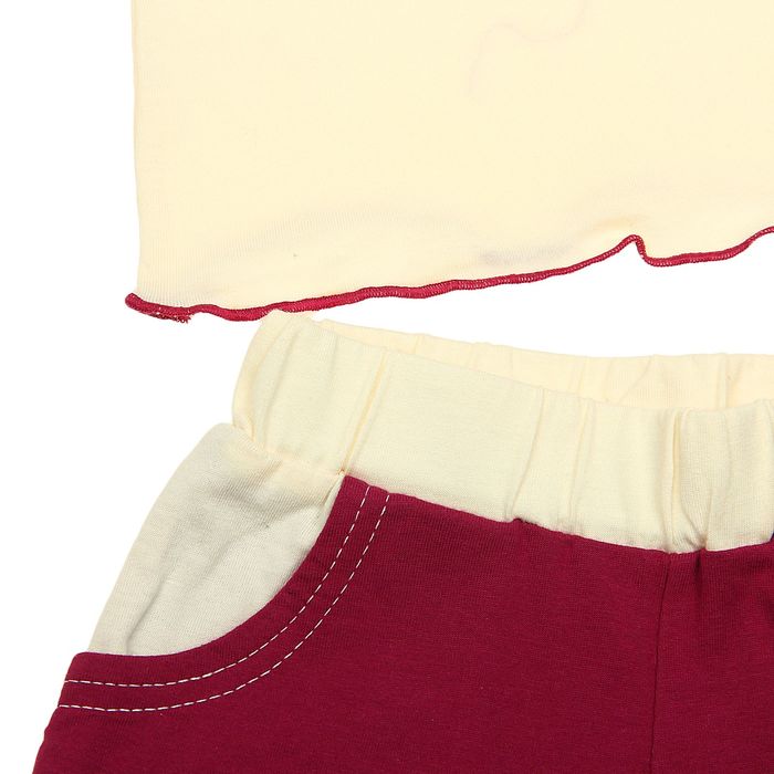 Комплект, рост 68 см, цвет молочный/бoрдовый (арт. 1305)