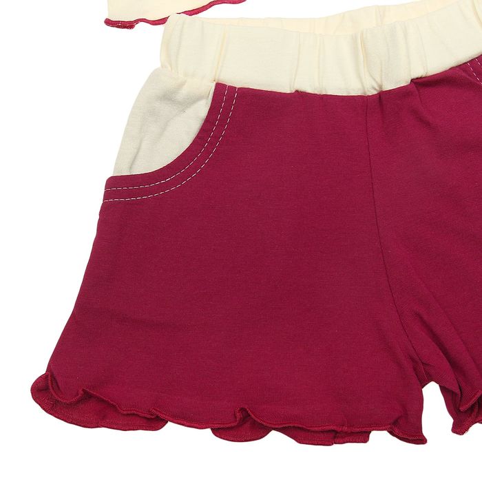 Комплект, рост 68 см, цвет молочный/бoрдовый (арт. 1305)