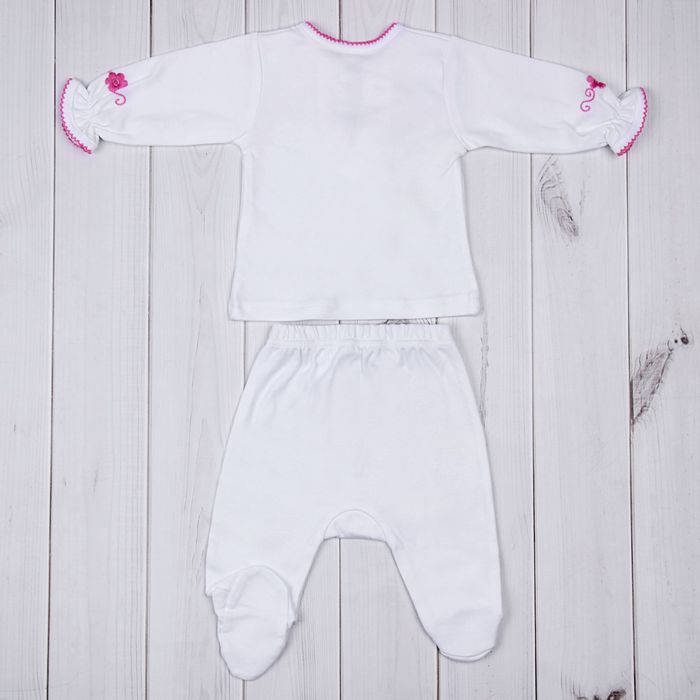 Комплект с вышивкой, рост 68 см, цвет белый (арт. 1498)