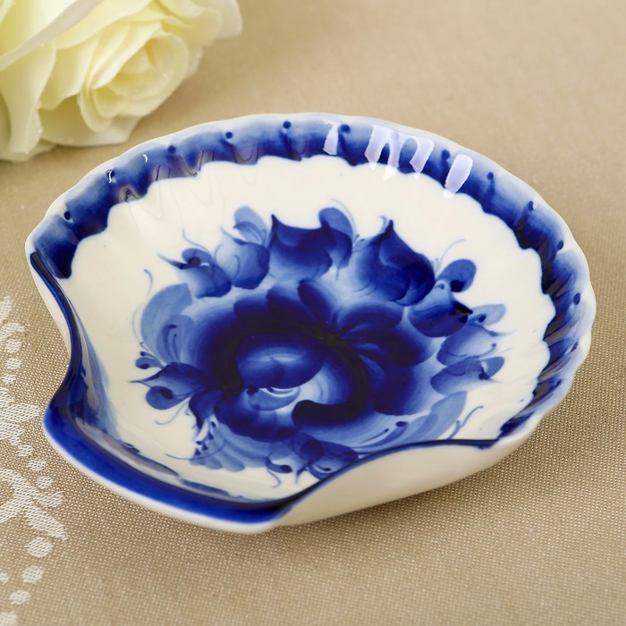 Салатник малый «Ракушка», гжель, кобальт