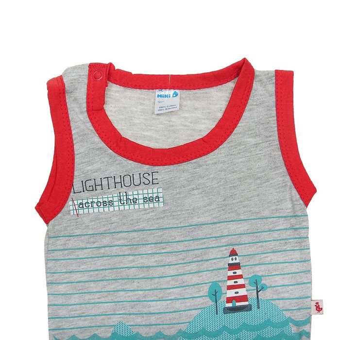 Боди, рост 62 см, цвет серый (арт. 15170)