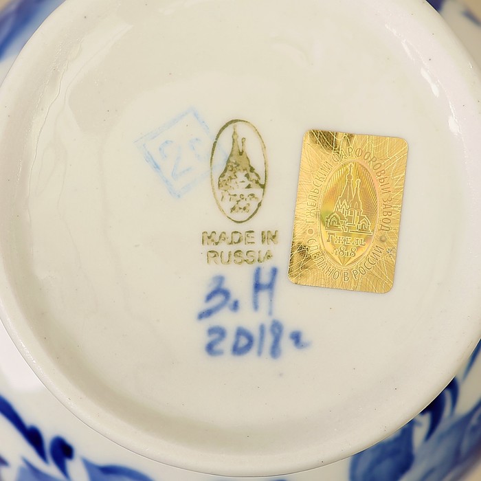 Салфетница «Ажурная», гжель, фарфор, 2 сорт