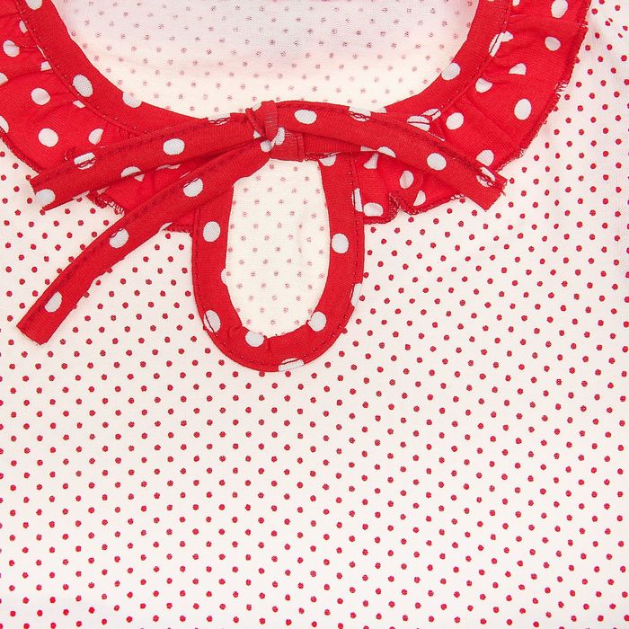 Платье "Платья для малышек", рост 98 см (56), цвет белый/красный, принт горошек (арт. ДПК460001н)