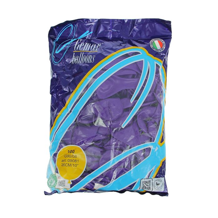 Шар латексный 10", пастель, набор 100 шт., цвет фиолетовый