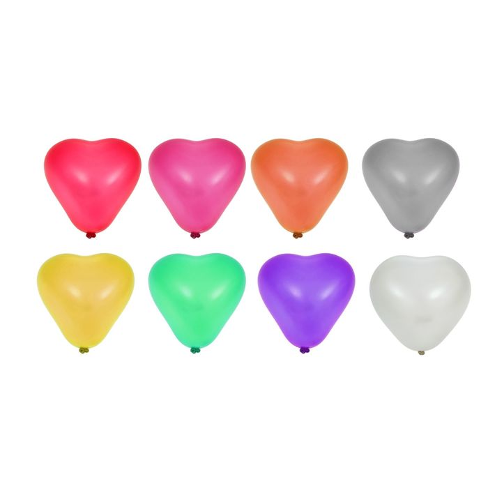 Шар латексный 5" "Сердце", металл, набор 100 шт., цвета МИКС