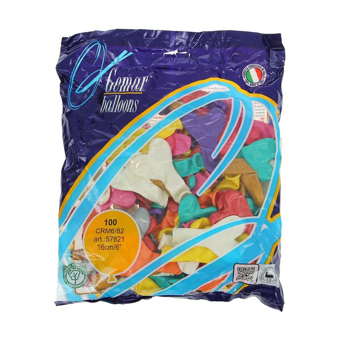 Шар латексный 5" "Сердце", металл, набор 100 шт., цвета МИКС