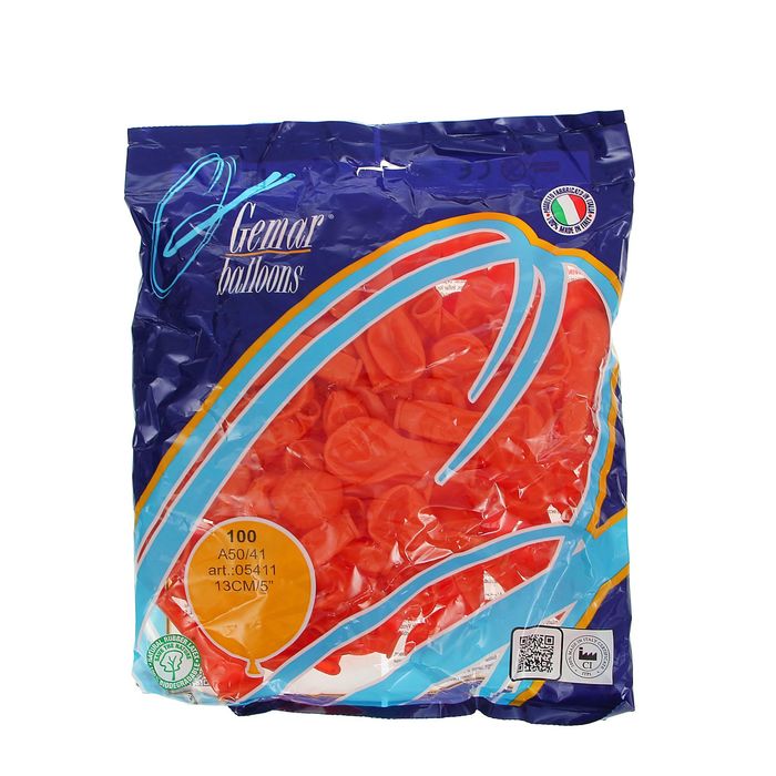 Шар латексный 5", кристалл, набор 100 шт., цвет оранжевый