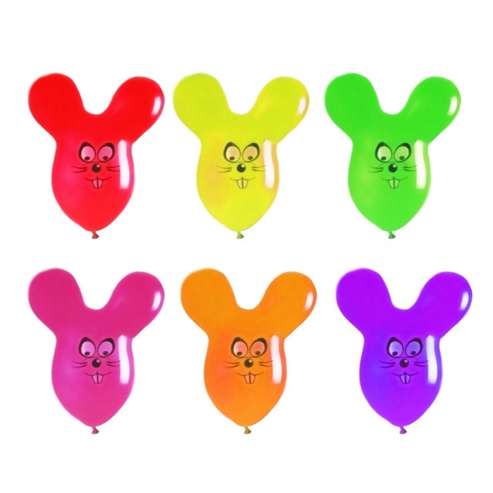 Шар латексный "Мышь", фигура, набор 25 шт., цвета МИКС