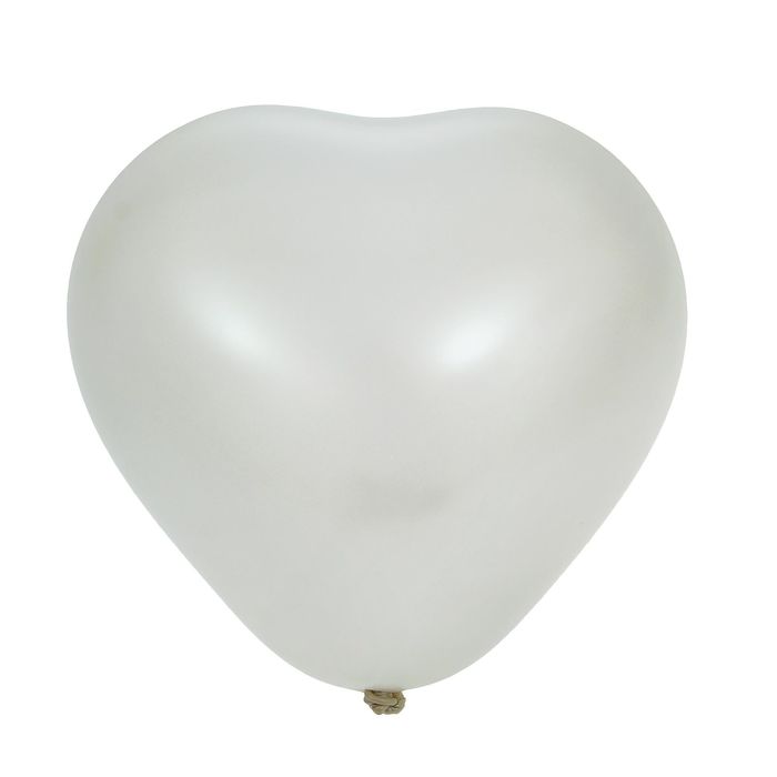 Шар латексный 5" "Сердце", пастель, набор 100 шт., цвет белый