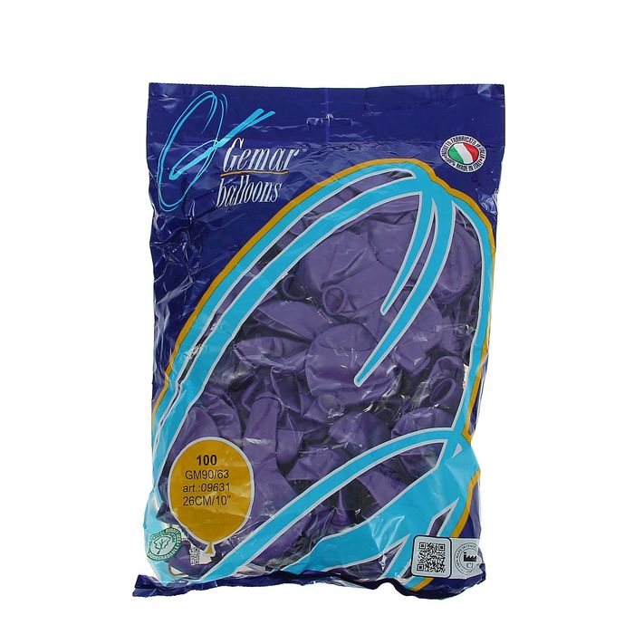 Шар латексный 10", металл, набор 100 шт., цвет сиреневый