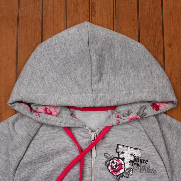 Спортивная куртка для девочки, рост 140 см, цвет бирюзовый/розовый (арт. CWJ 6615_Д)