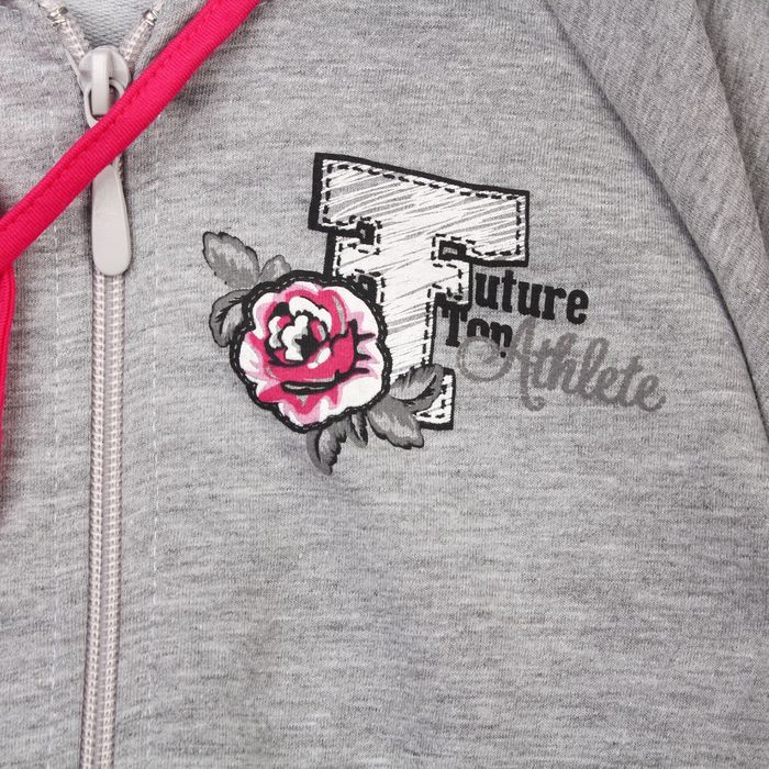 Спортивная куртка для девочки, рост 140 см, цвет бирюзовый/розовый (арт. CWJ 6615_Д)