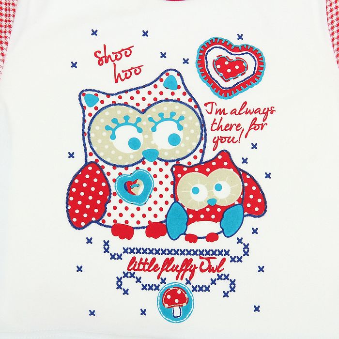 Пижама для девочки "В клетку", рост 92 см (50), цвет белый/красный, принт клетка УНЖ501067н 141978