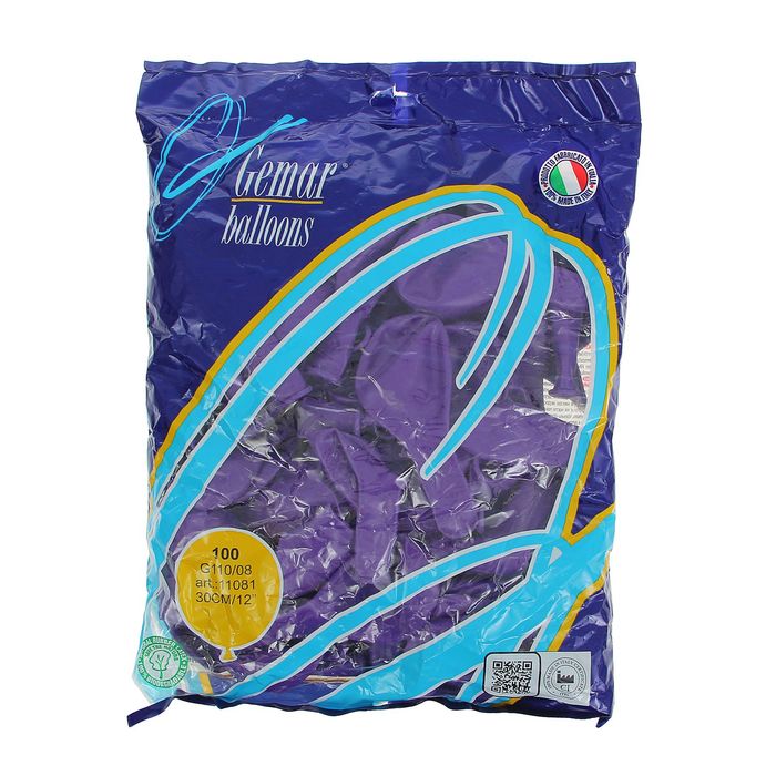 Шар латексный 12"/08 Пастель Purple 100 шт. G