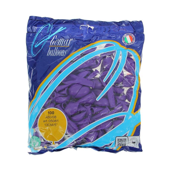Шар латексный 5", пастель, набор 100 шт., цвет фиолетовый