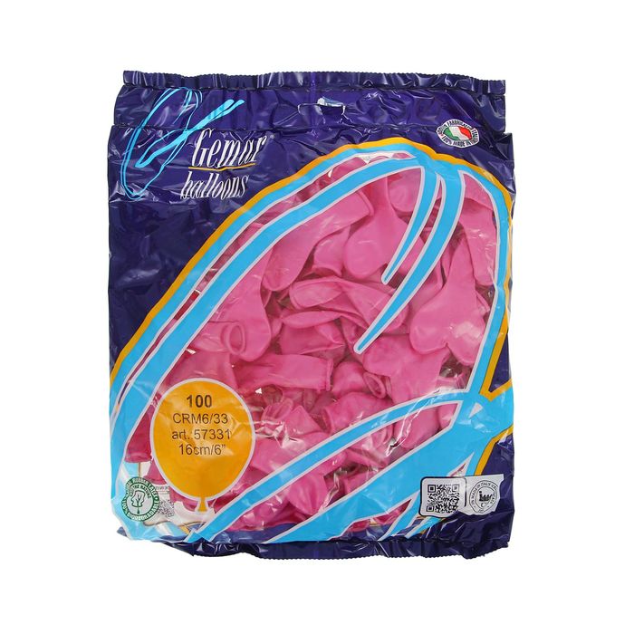 Шар латексный 5" "Сердце", металл, набор 100 шт., цвет розовый