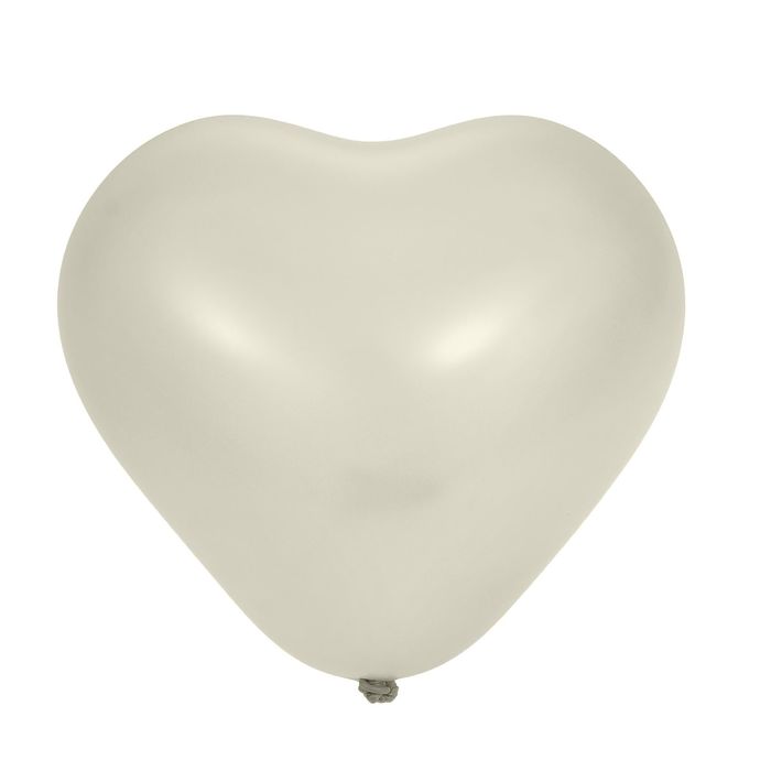 Шар латексный Сердце 25" Пастель Белое 1 шт. G