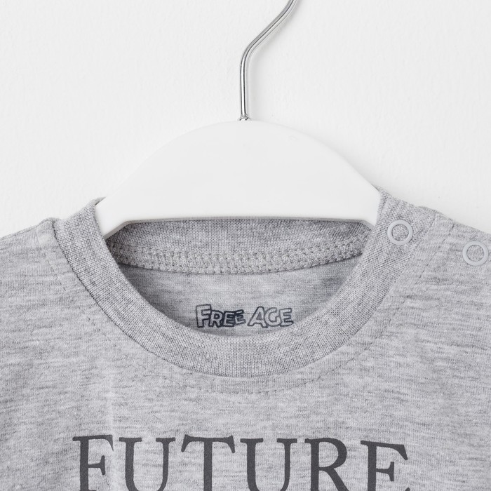 Футболка для мальчика, рост 68 см (44), цвет серый меланж