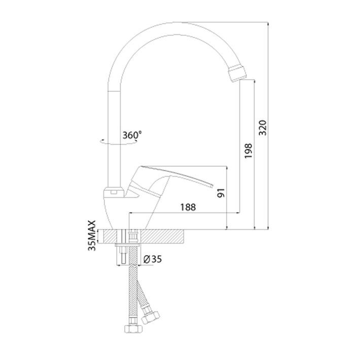 Смеситель для кухни Rossinka D40-23