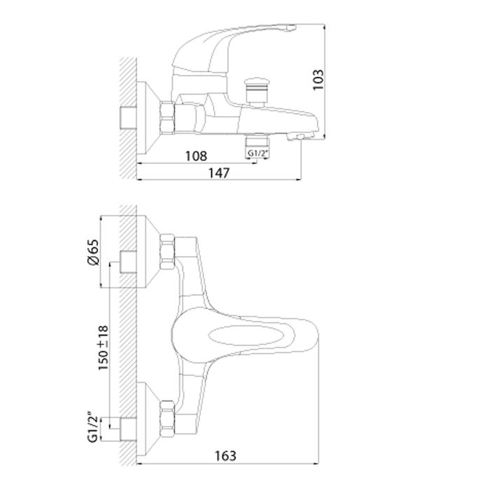Смеситель для ванны Rossinka C40-31
