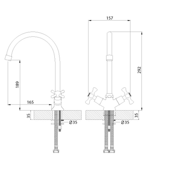 Смеситель для кухни Rossinka Н02-72