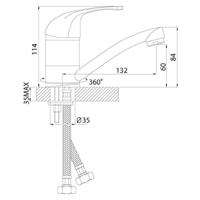 Смеситель для умывальника Rossinka C40-22