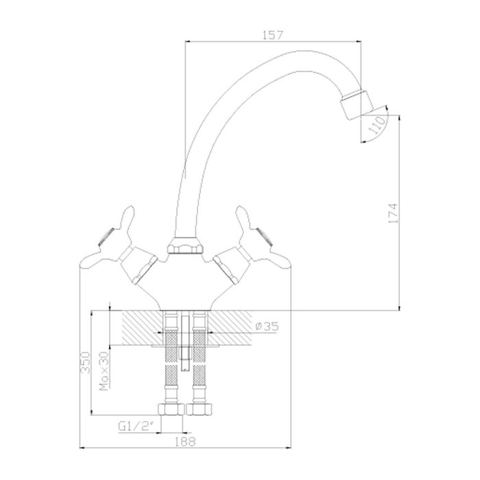 Смеситель для кухни Rossinka Q02-71