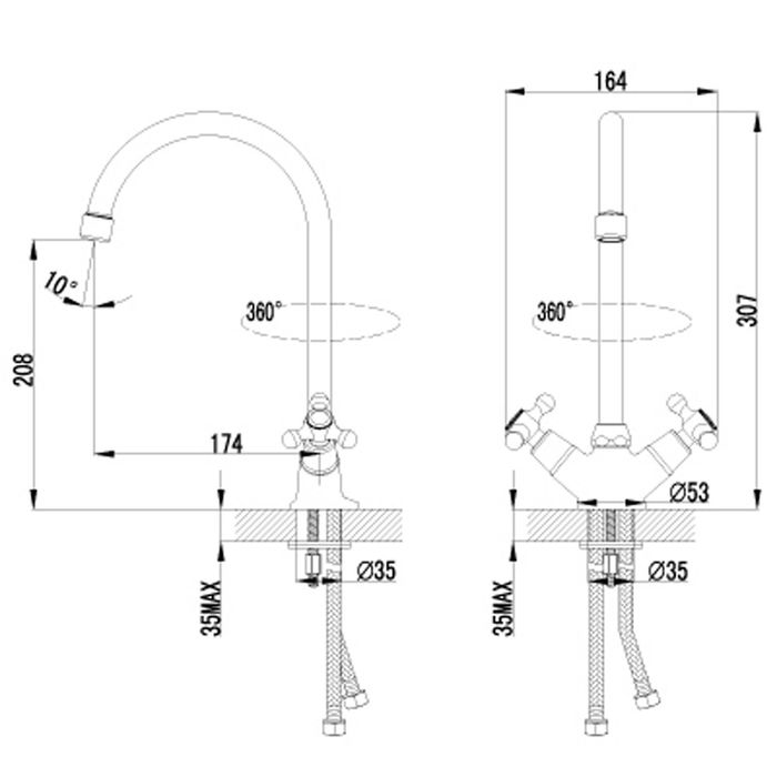 Смеситель для кухни Lemark Plus Harmony LM1405C