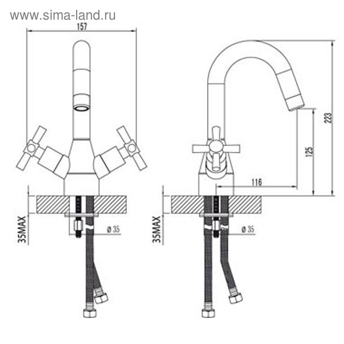 

Смеситель для умывальника Lemark Neo LM2207C