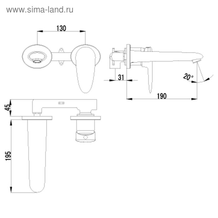 

Смеситель для умывальника встраиваемый Lemark Status LM4426C