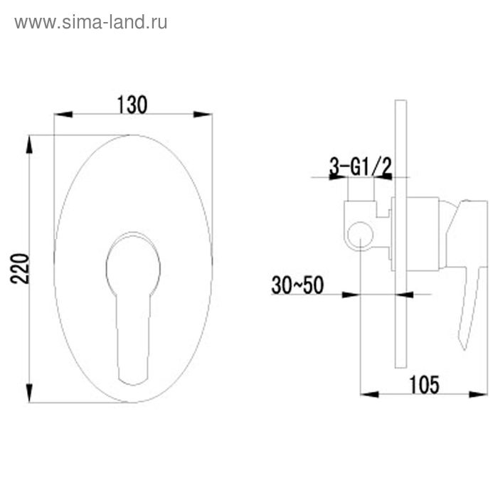 фото Смеситель для душа встраиваемый lemark atlantiss lm3223c