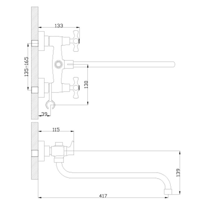 Смеситель универсальный Rossinka Н02-84