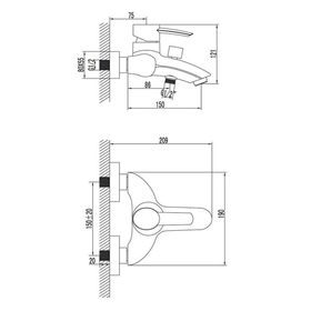 

Смеситель для ванны Lemark Atlantiss LM3202C