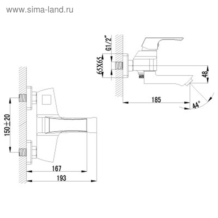 

Смеситель для ванны Lemark Unit LM4514C